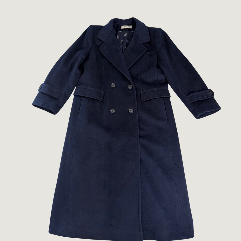 1990's Forecaster Overcoat Womens 11/12 Navy Blue Excellent 100% Pure Wool